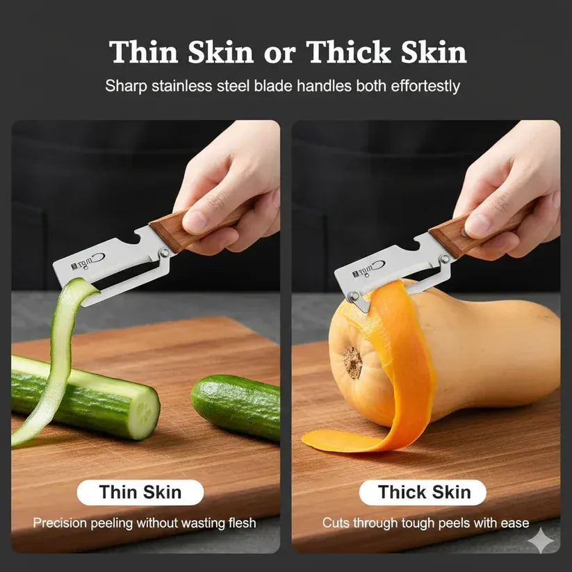 Stainless Steel-Natural Non-slip Wooden Handle Knife (BUY 1 GET 1 FREE) - Image 6